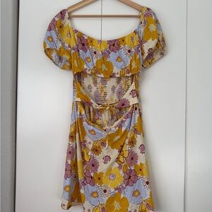 Wild Fable Floral Mini Dress with Puff Sleeves